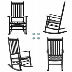 Homfa Wooden Rocking Chair for Porch, Bedroom & Balcony