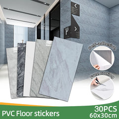 30-Pack Self-Adhesive Marble Tile Wall Stickers – PVC Wall Panels
