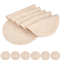 Set of 6 Round Braided Washable Placemats (34cm)
